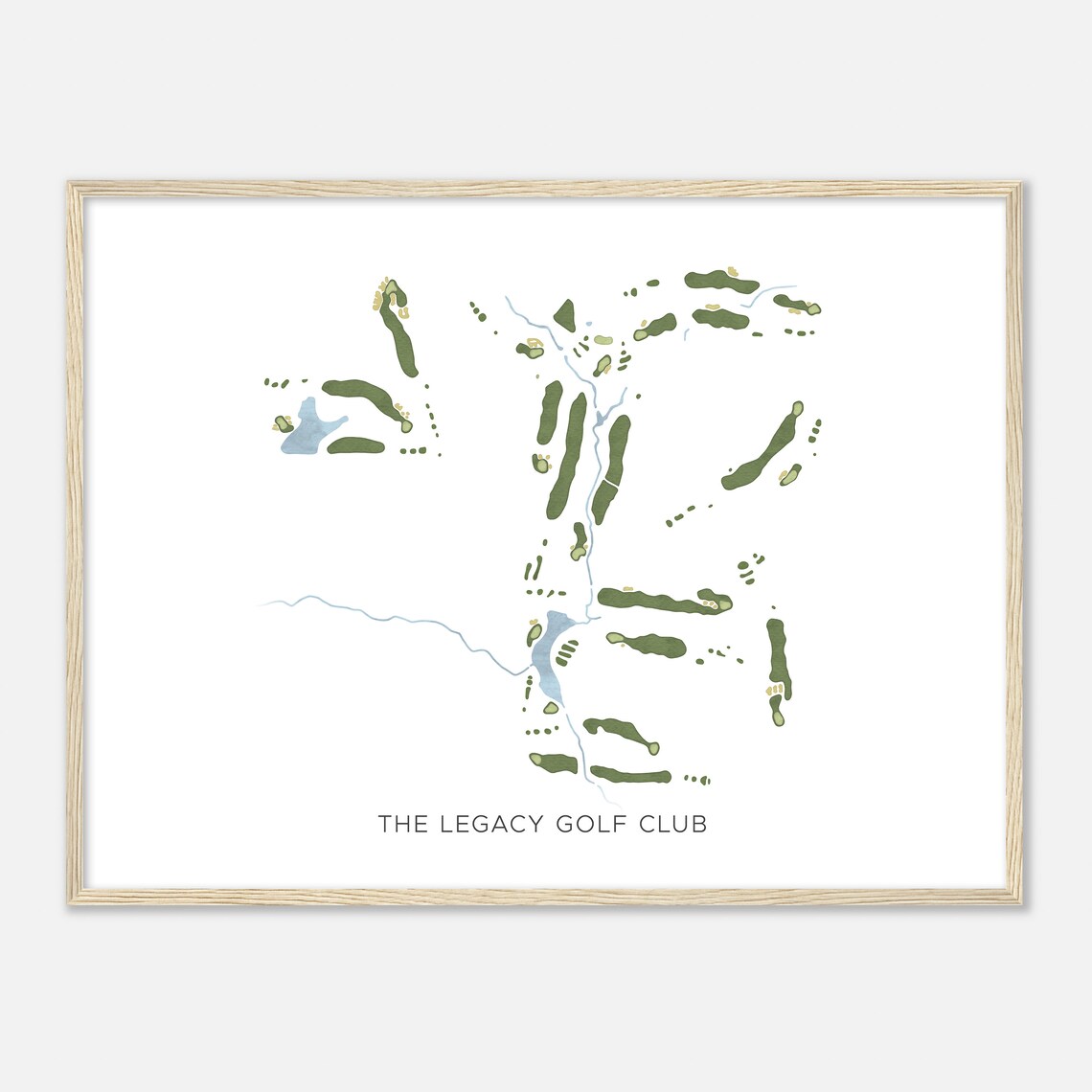 The Legacy Golf Club Iowa Modern Watercolor Course Map Poster