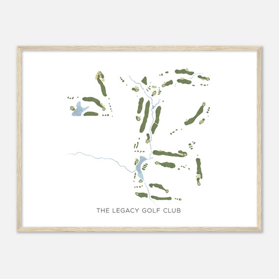 The Legacy Golf Club Iowa Modern Watercolor Map Golfer Gift Golf Wall Art Golf Poster Print Course Layout