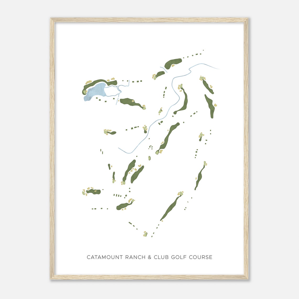 Catamount Ranch and Club Golf Course Watercolor Minimal Map Poster - Image 2