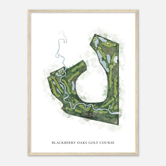 Blackberry Oaks Golf Course Illinois Classic Watercolor Map Golfer Gift Golf Wall Art Golf Poster Print Course Layout