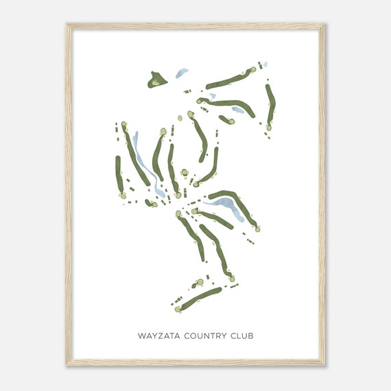 Wayzata Country Club Minnesota Modern Watercolor Map Golfer Gift Golf Wall Art Golf Poster Print Course Layout