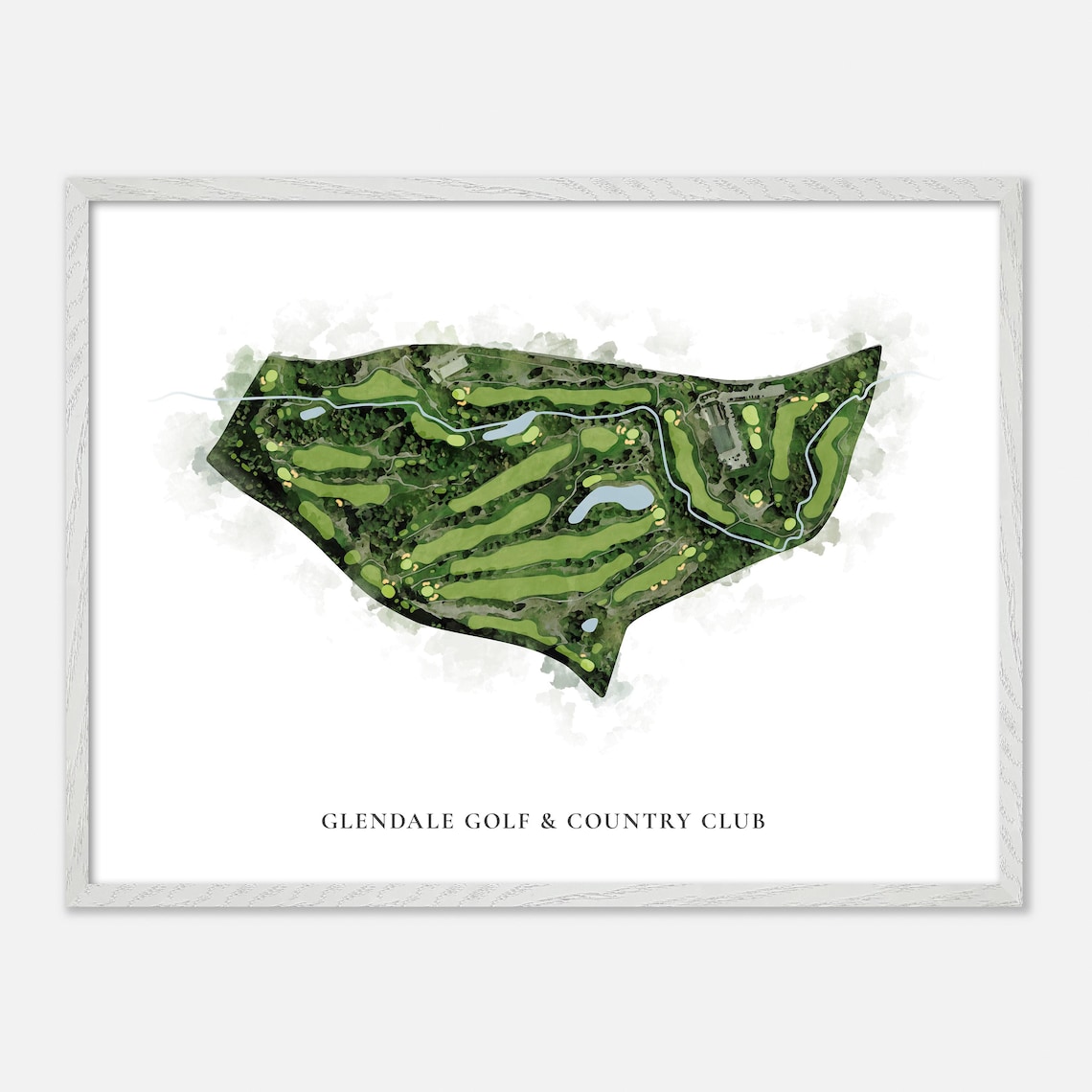 Glendale Golf & Country Club Canada Classic Watercolor Course Map Poster - Image 3