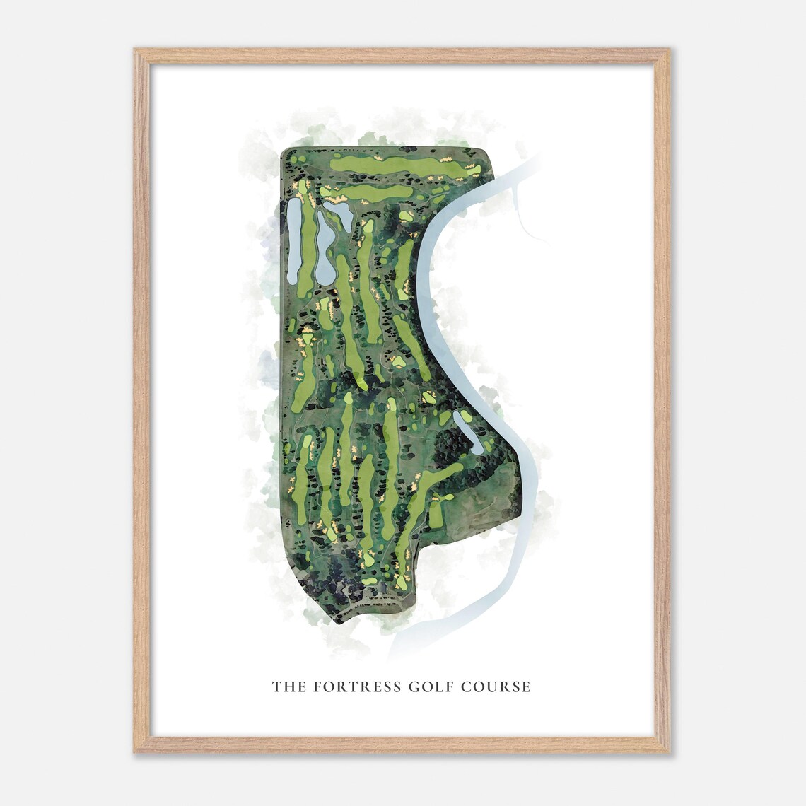 The Fortress Golf Course Michigan Classic Watercolor Map Poster - Image 6