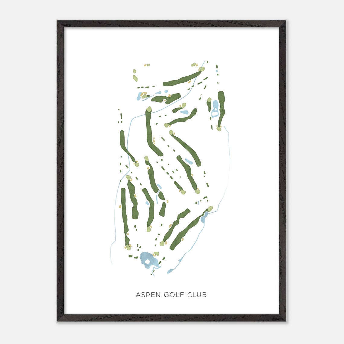 Aspen Golf Club Aspen Colorado Modern Watercolor Golf Map Poster - Image 3