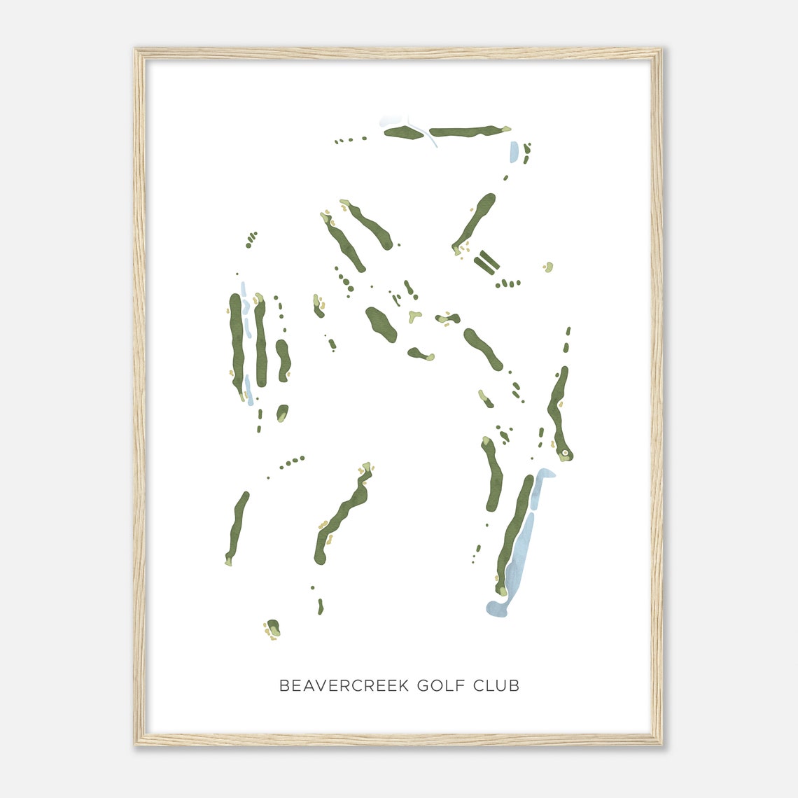 Beavercreek Golf Club Minimalist Watercolor Golf Course Map Poster