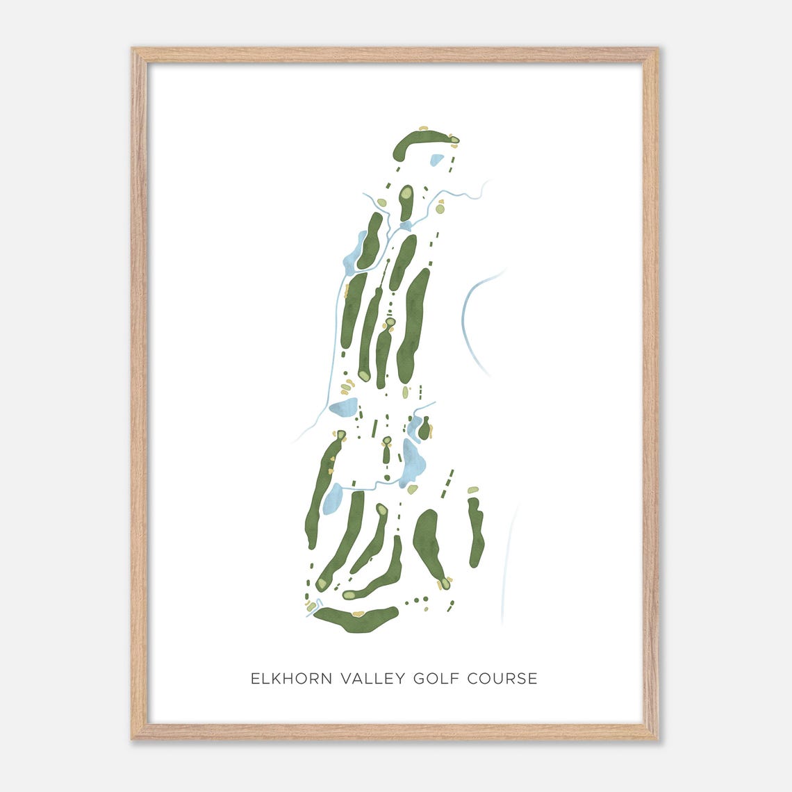 Elkhorn Valley Golf Course Lyons OR Modern Watercolor Map Poster - Image 2