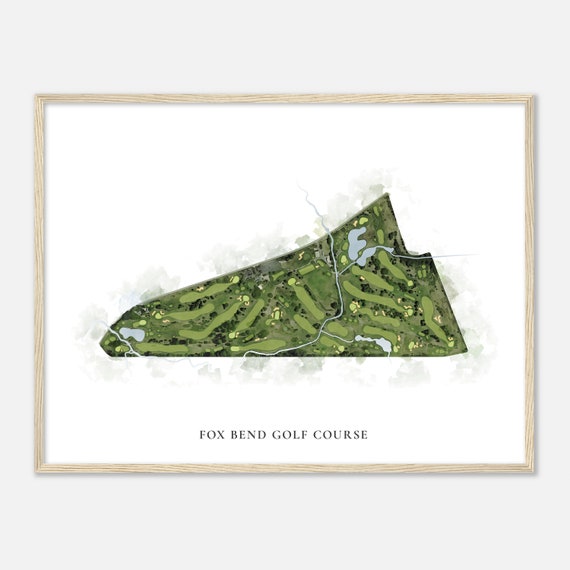 Fox Bend Golf Course Illinois Classic Watercolor Map Golfer Gift Golf Wall Art Golf Poster Print Course Layout