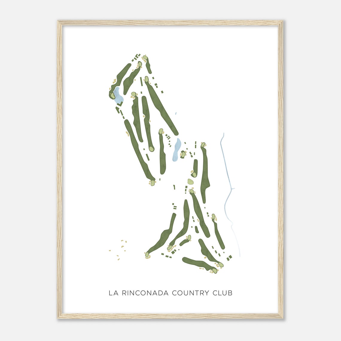 La Rinconada Country Club Modern Watercolor Golf Course Map Poster