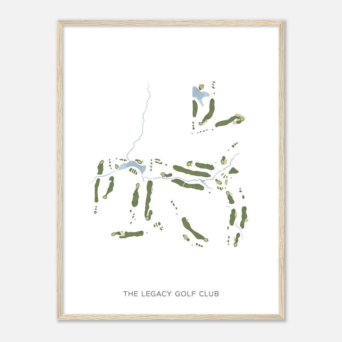 The Legacy Golf Club Iowa Modern Watercolor Course Map Poster - Image 2