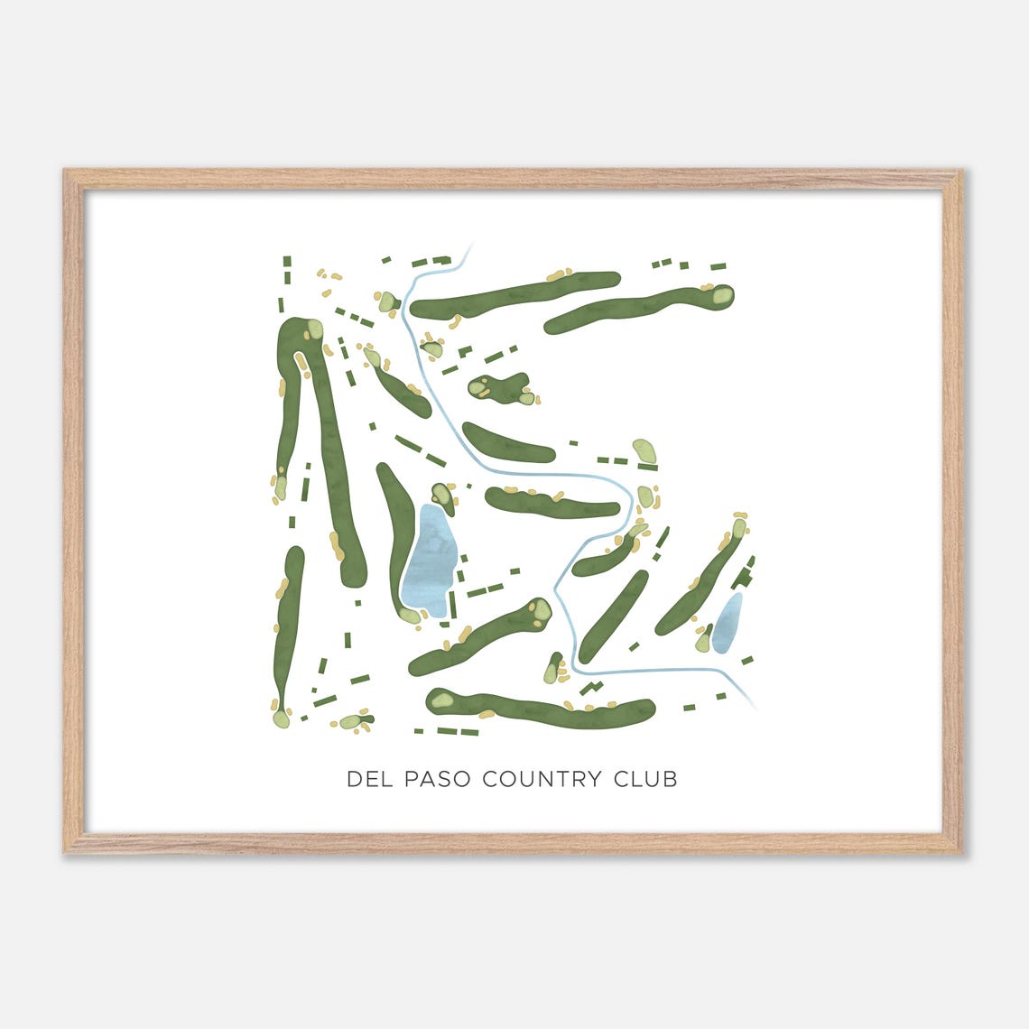 Del Paso Country Club Sacramento CA Modern Watercolor Map Poster