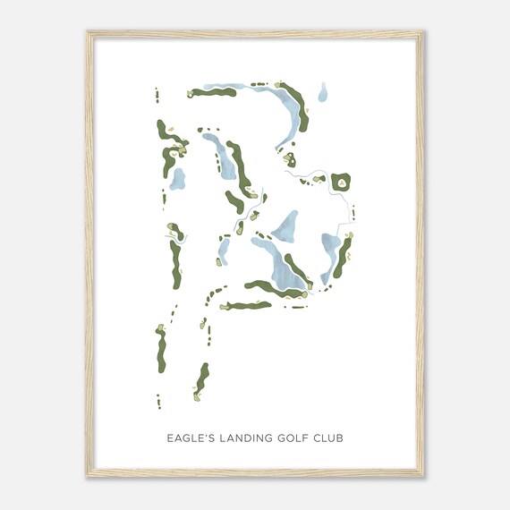 Eagles Landing Golf Club Ohio Modern Watercolor Map Golfer Gift Golf Wall Art Golf Poster Print Course Layout