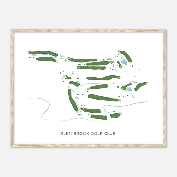 Glen Brook Golf Club Pennsylvania Modern Watercolor Map Golfer Gift Golf Wall Art Golf Poster Print Course Layout