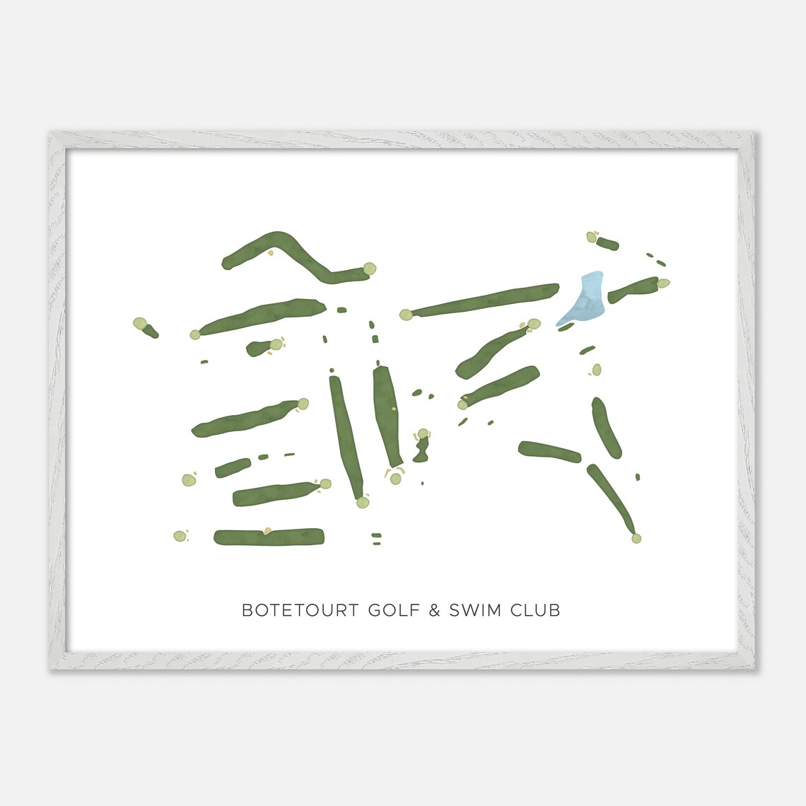Botetourt Golf and Swim Club Minimalist Watercolor Map Poster - Image 4