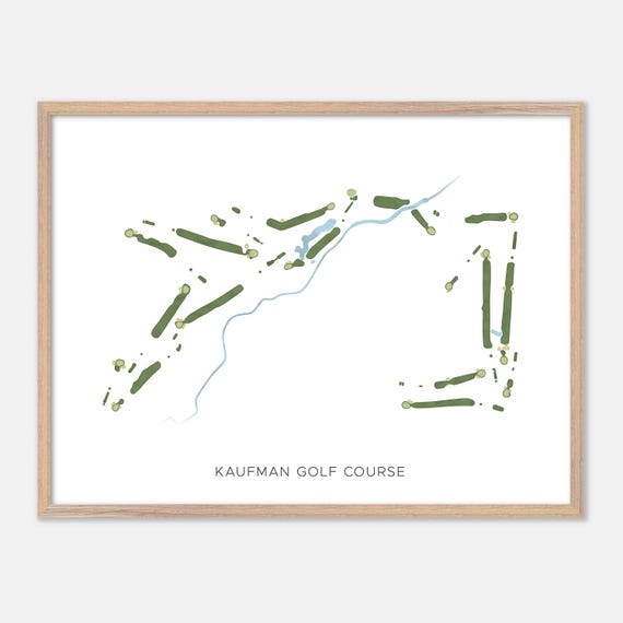 Kaufman Golf Course In Wyoming Michigan Modern Watercolor Map Golfer Gift Golf Wall Art Golf Poster Print Course Layout