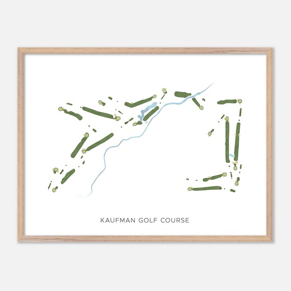 Kaufman Golf Course Minimalist Watercolor Creekside Map Poster