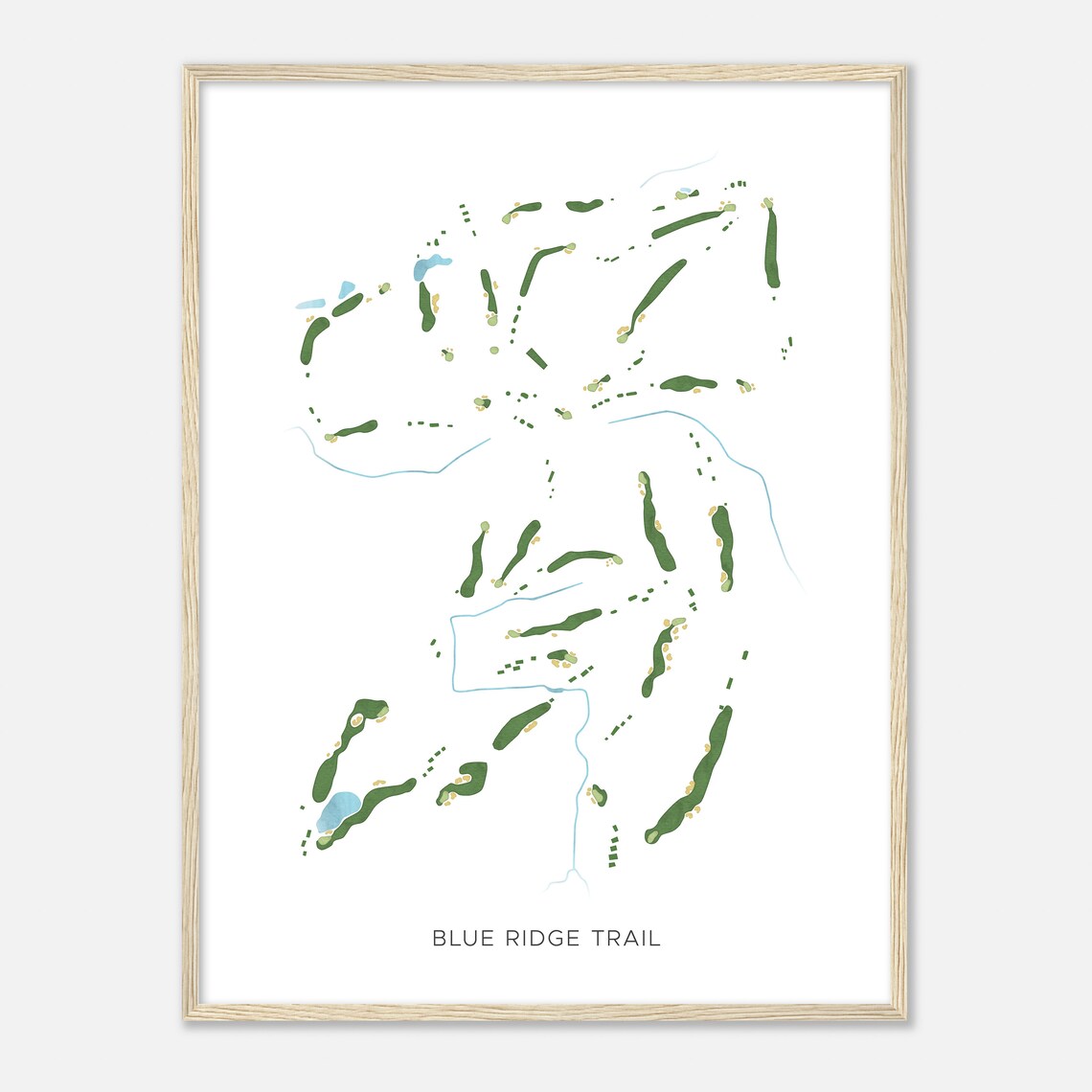 Blue Ridge Trail Pennsylvania Modern Watercolor Map Golfer Gift Golf Wall Art Golf Poster Print Course Layout - Image 2