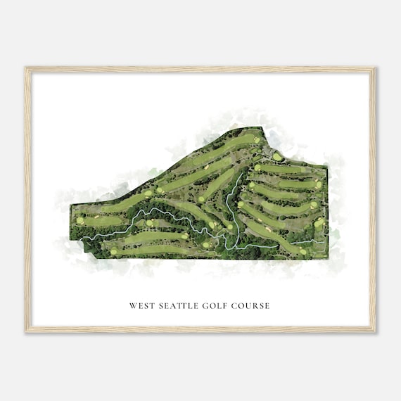 West Seattle Golf Course Washington Classic Watercolor Map Golfer Gift Golf Wall Art Golf Poster Print Course Layout