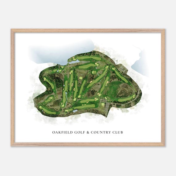 Oakfield Golf Country Club In Oakfield Canada Classic Watercolor Map Golfer Gift Golf Wall Art Golf Poster Print Course Layout