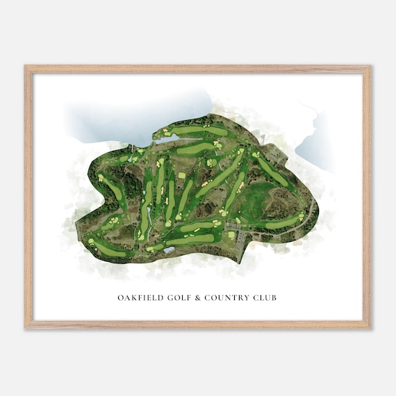 Oakfield Golf & Country Club Oakfield Canada Classic Watercolor Course Map Poster
