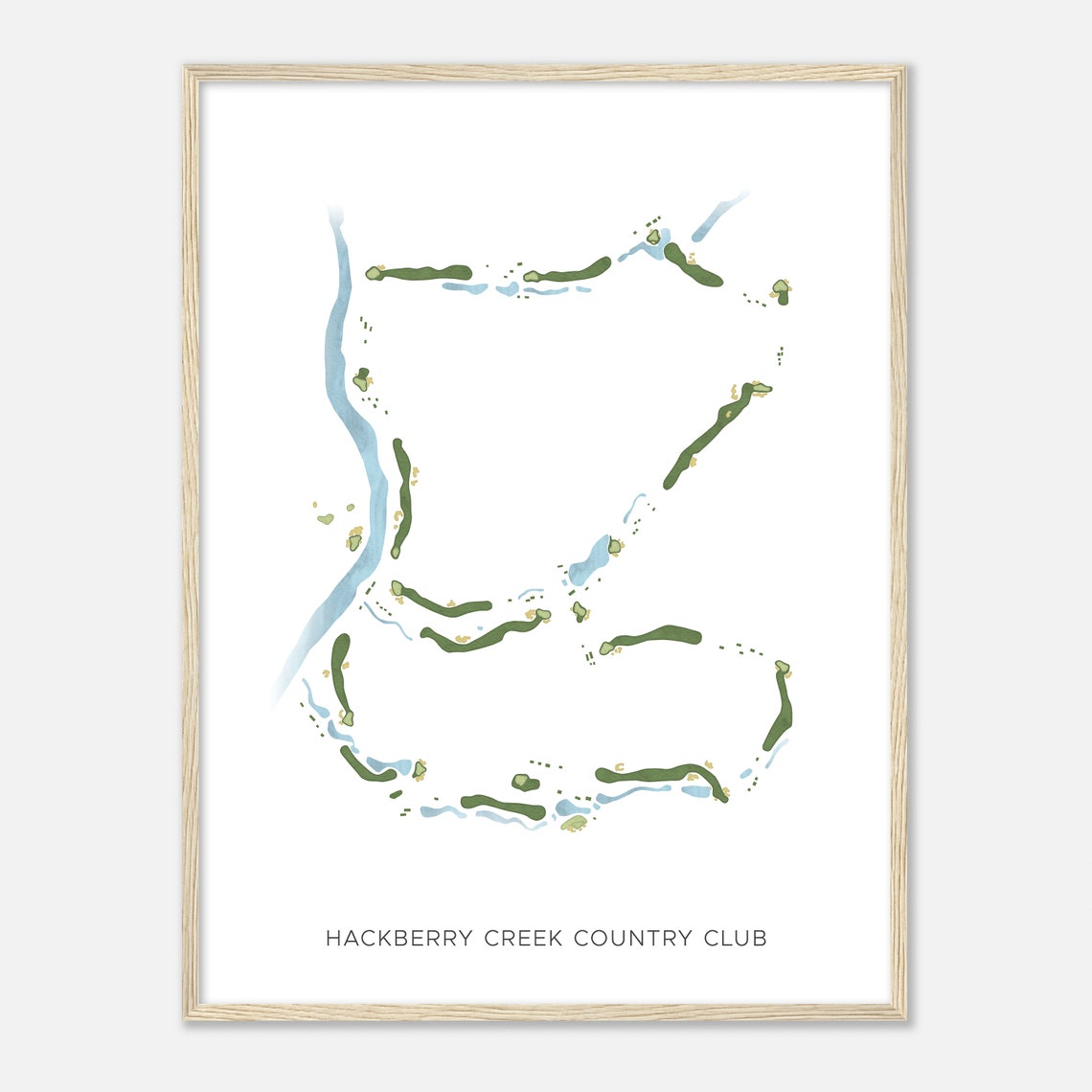 Hackberry Creek Country Club Minimalist Golf Course Map Poster - Image 2