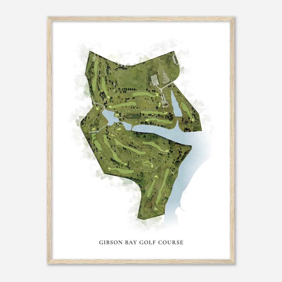Gibson Bay Golf Course Kentucky Watercolor Map