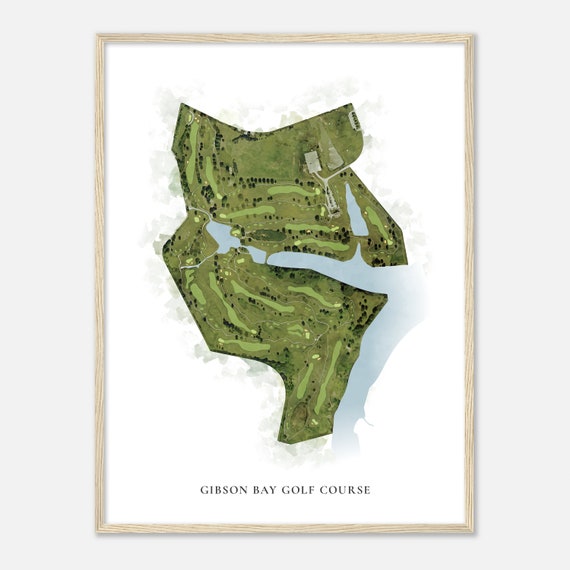 Gibson Bay Golf Course Kentucky Watercolor Map