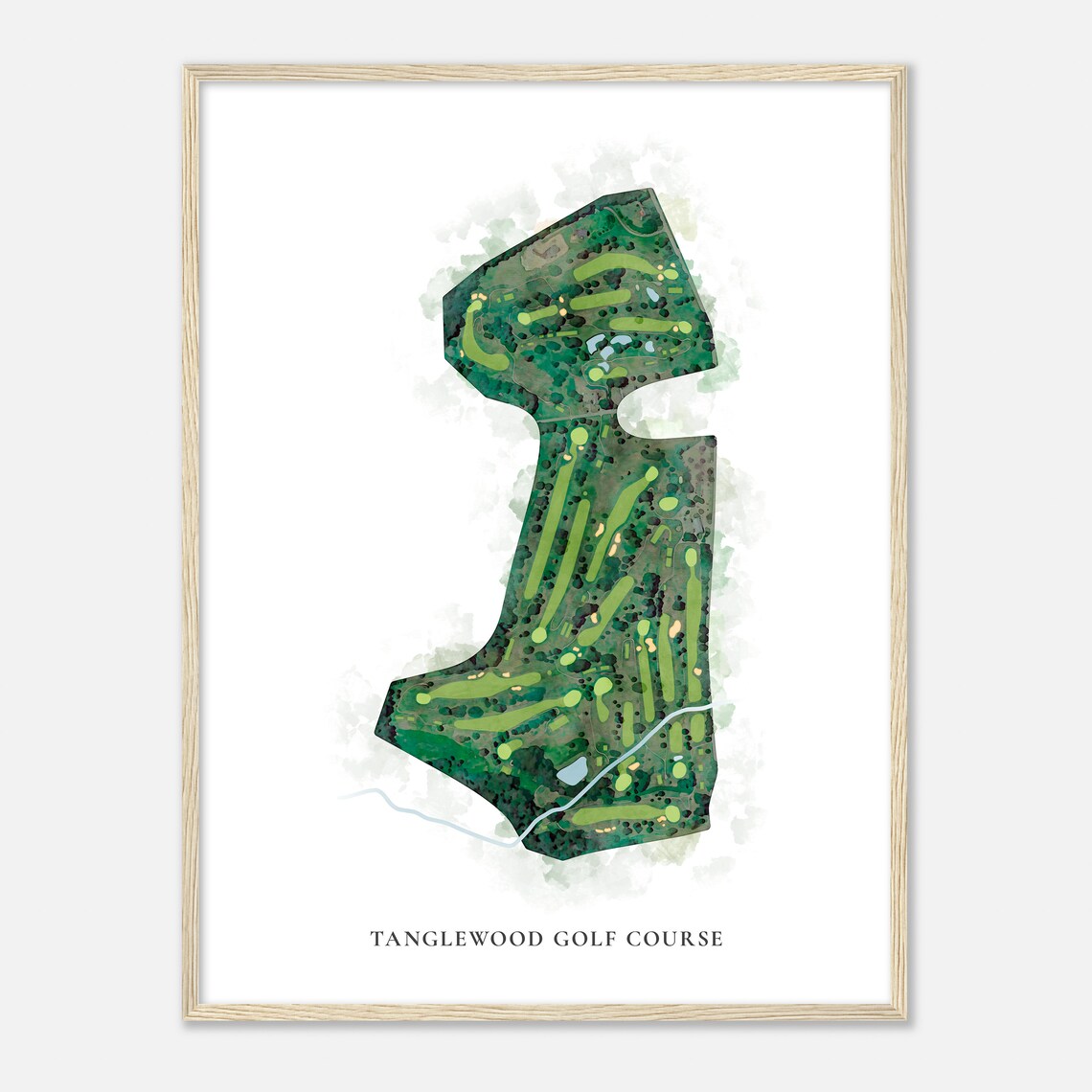 Tanglewood Golf Course Pennsylvania Classic Watercolor Map Golfer Gift Golf Wall Art Golf Poster Print Course Layout