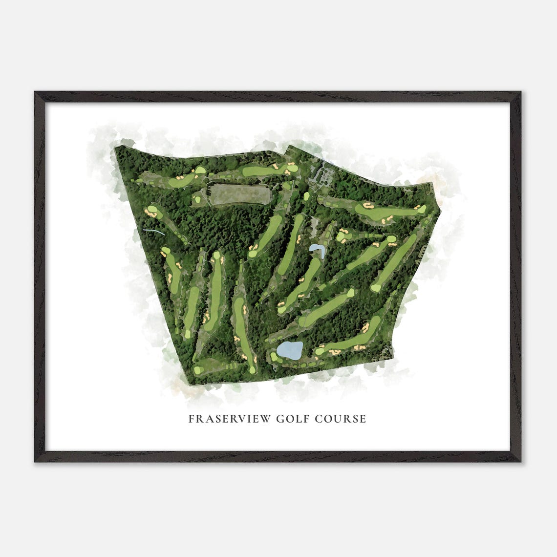Fraserview Golf Course Canada Classic Watercolor Course Map Poster - Image 4