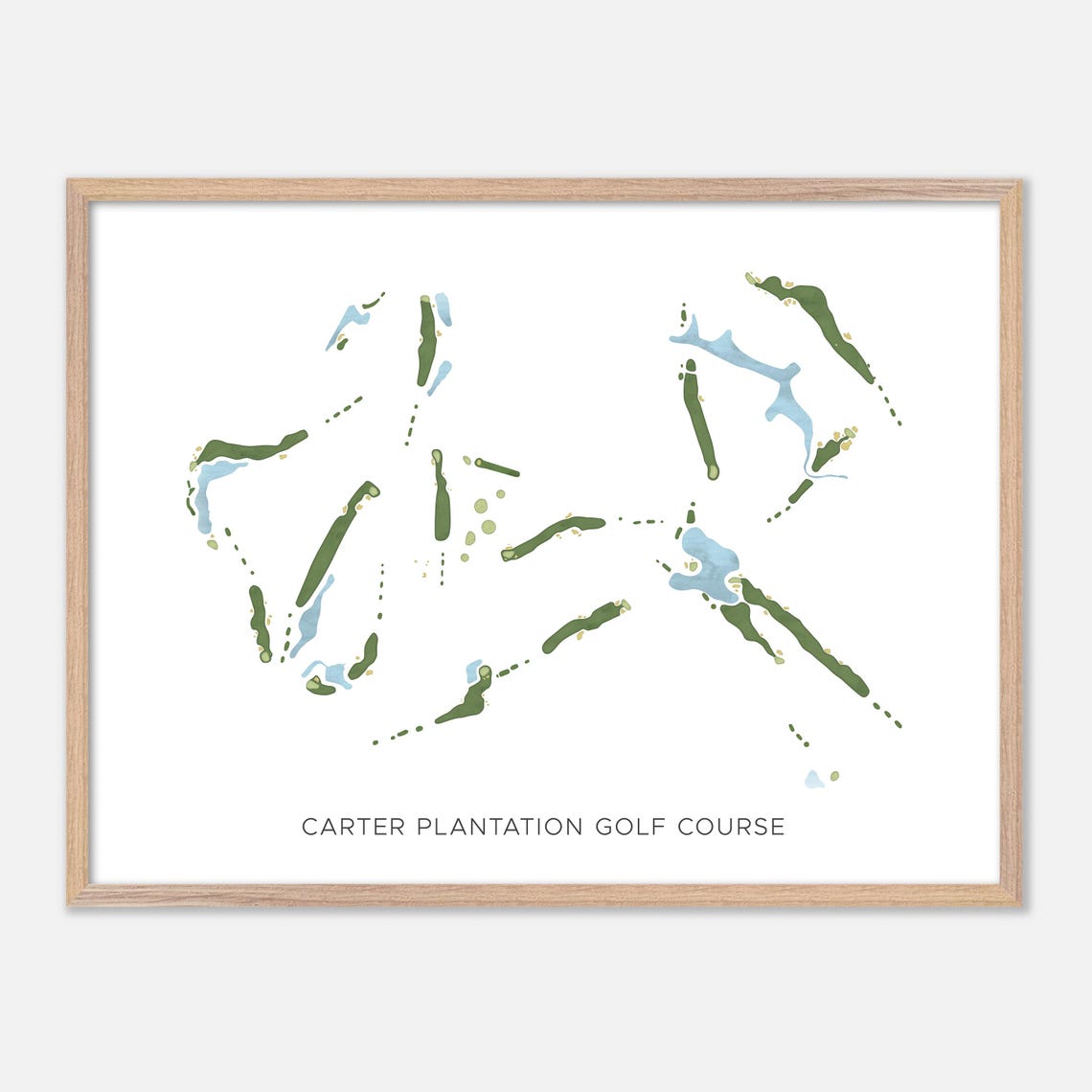 Carter Plantation Golf Course Minimalist Watercolor Map Poster