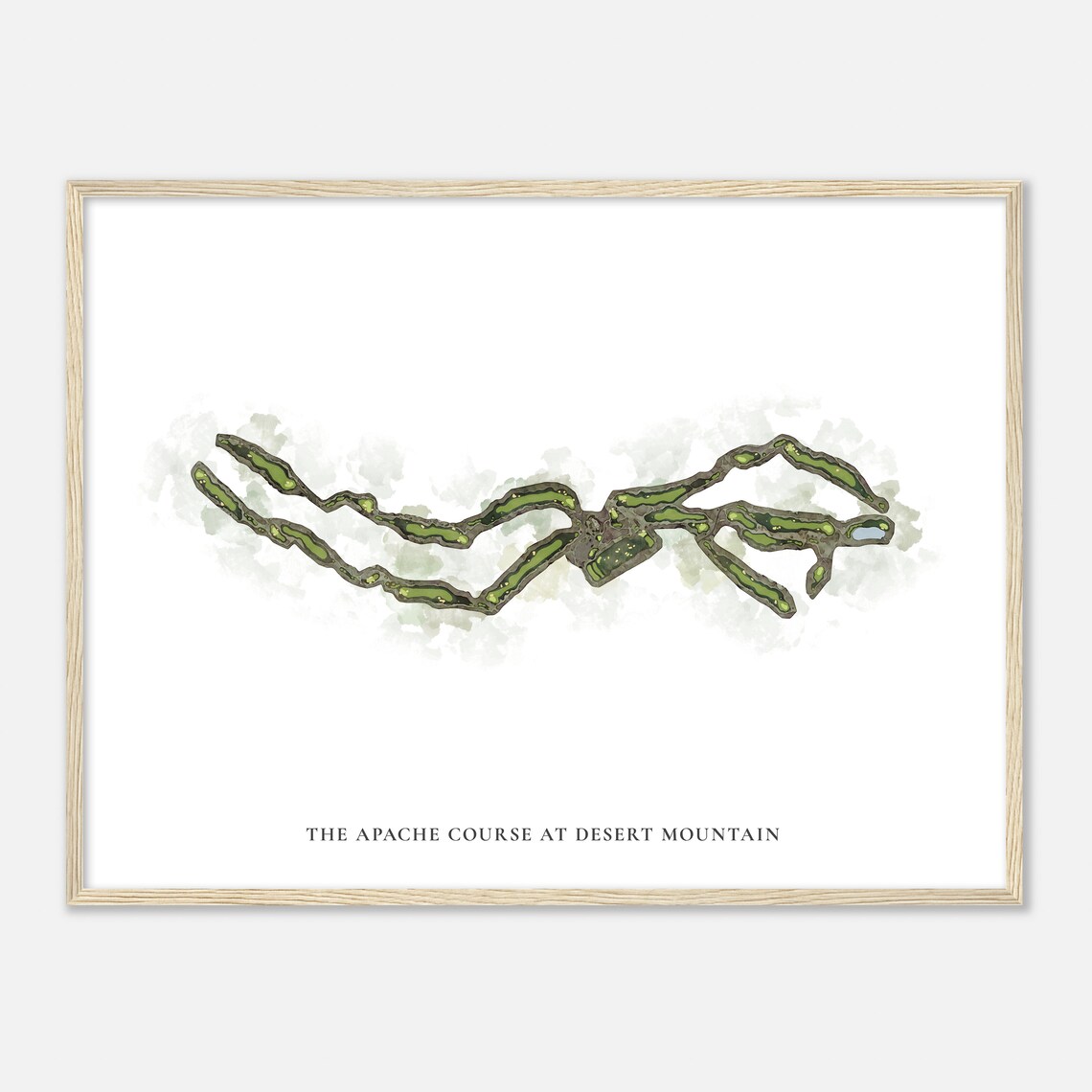 The Apache Course at Desert Mountain Arizona Golf Watercolor Map Poster