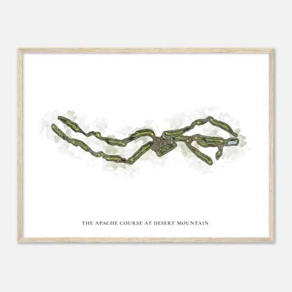 The Apache Course At Desert Mountain Arizona Classic Watercolor Map Golfer Gift Golf Wall Art Golf Poster Print Course Layout
