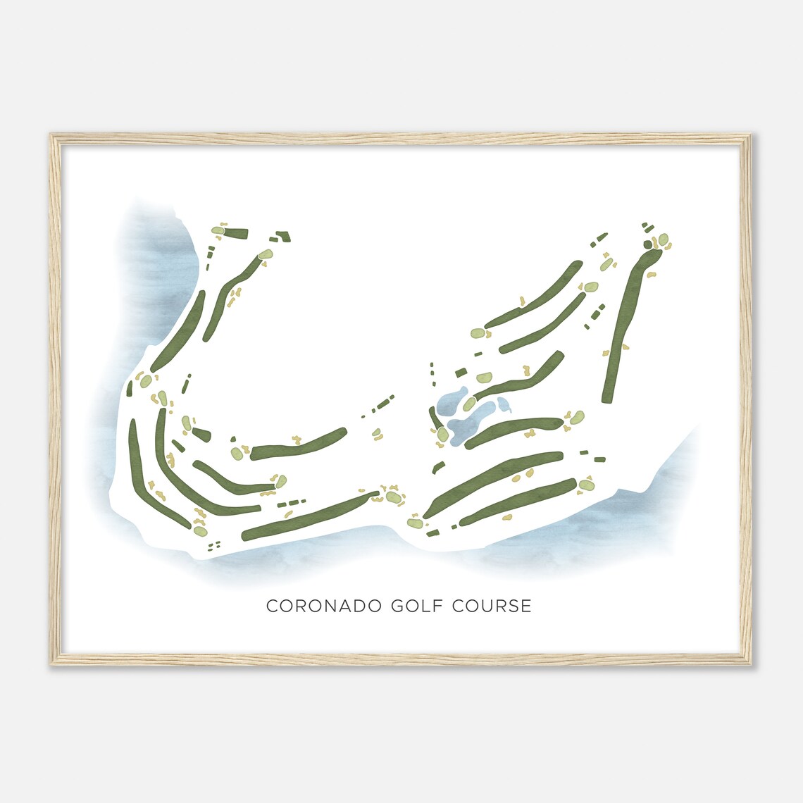 Coronado Golf Course California Modern Watercolor Map Golfer Gift Golf Wall Art Golf Poster Print Course Layout - Image 2