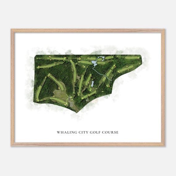 Whaling City Golf Course In New Bedford Massachusetts Classic Watercolor Map Golfer Gift Golf Wall Art Golf Poster Print
