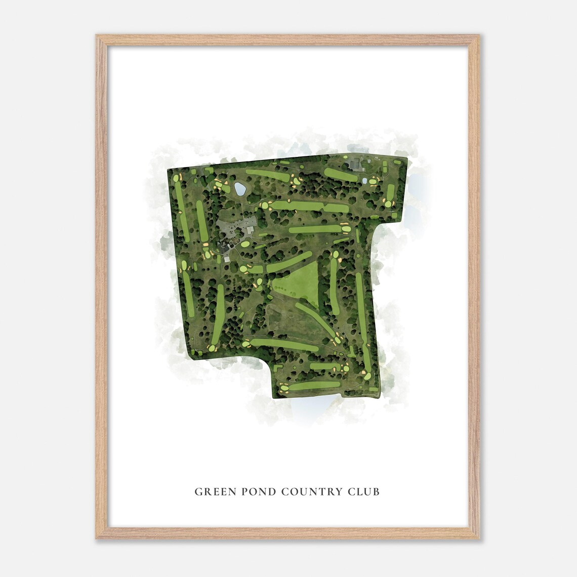 Green Pond Country Club Classic Watercolor Golf Course Map Art Print - Image 2