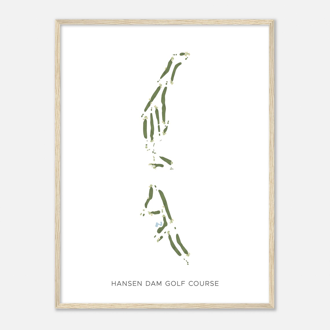 Hansen Dam Golf Course California Modern Watercolor Map Golfer Gift Golf Wall Art Golf Poster Print Course Layout - Image 2