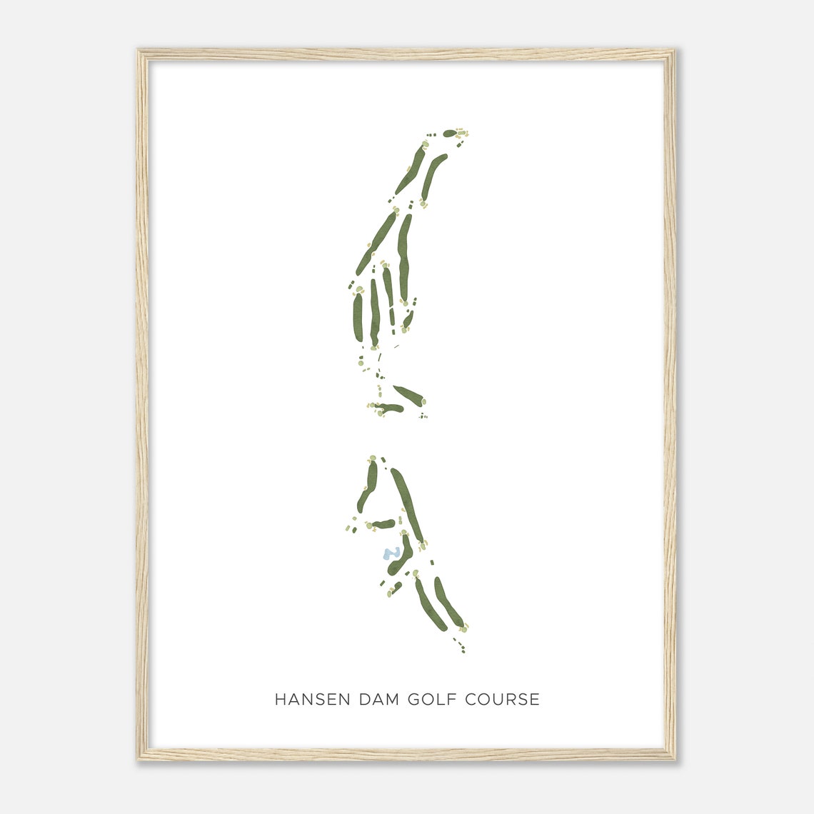 Hansen Dam Golf Course Minimalist Watercolor Course Map Poster - Image 2