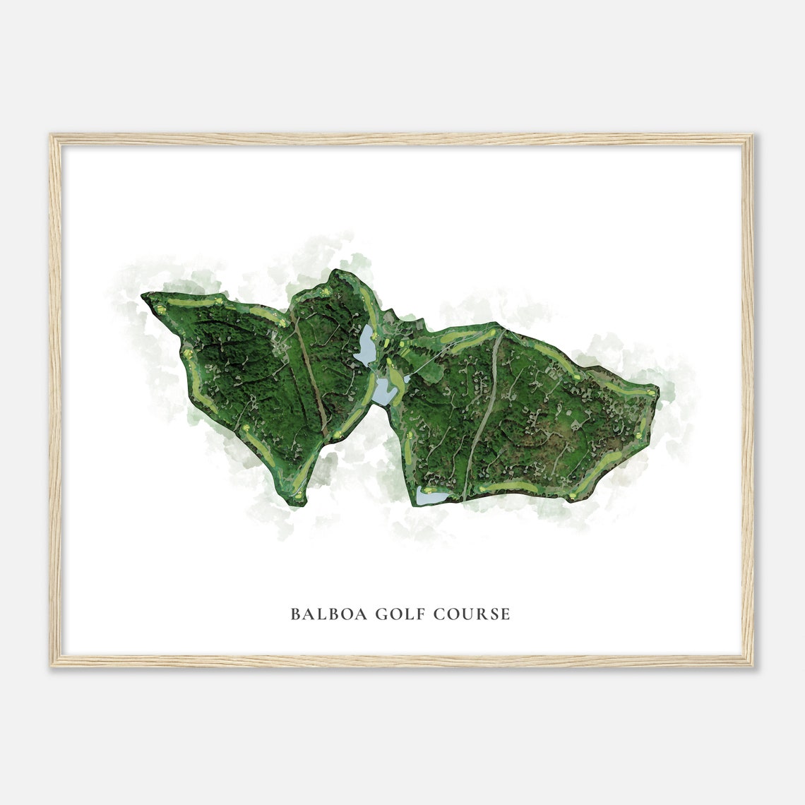 Balboa Golf Course Classic Watercolor Golf Course Map Poster - Image 2