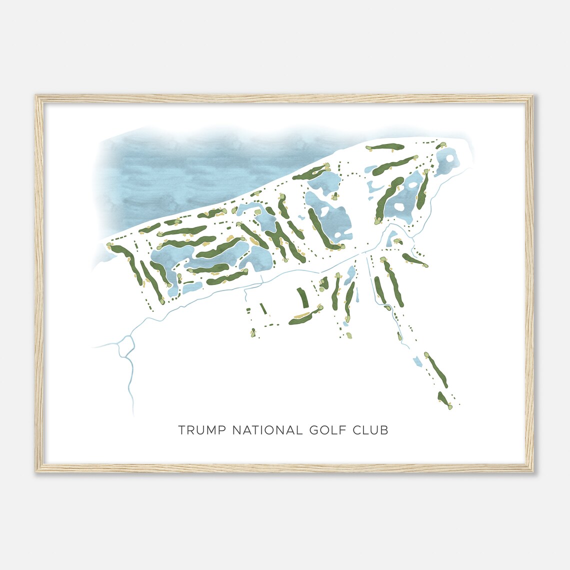 Trump National Golf Club Virginia Modern Watercolor Map Poster - Image 2