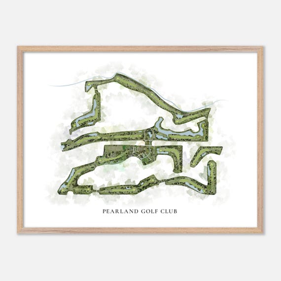 Pearland Golf Club In Pearland Texas Classic Watercolor Map Golfer Gift Golf Wall Art Golf Poster Print Course Layout