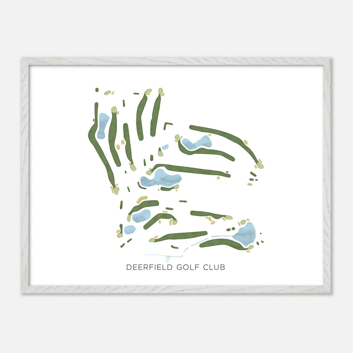 Deerfield Golf Club Oakville Canada Modern Watercolor Golf Map Poster - Image 3
