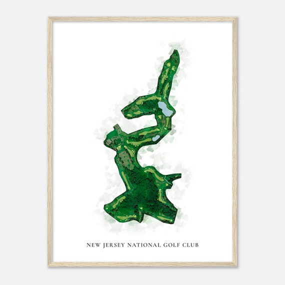 New Jersey National Golf Club New Jersey Classic Watercolor Map Golfer Gift Golf Wall Art Golf Poster Print Course Layout