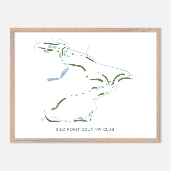 Silo Point Country Club In Southbury Connecticut Modern Watercolor Map Golfer Gift Golf Wall Art Golf Poster Print Course Layout