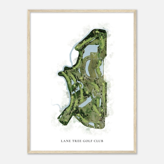 Lane Tree Golf Club North Carolina Classic Watercolor Map Golfer Gift Golf Wall Art Golf Poster Print Course Layout