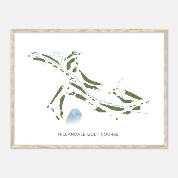 Hillandale Golf Course North Carolina Modern Watercolor Map Golfer Gift Golf Wall Art Golf Poster Print Course Layout