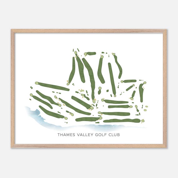 Thames Valley Golf Club In London Canada Modern Watercolor Map Golfer Gift Golf Wall Art Golf Poster Print Course Layout