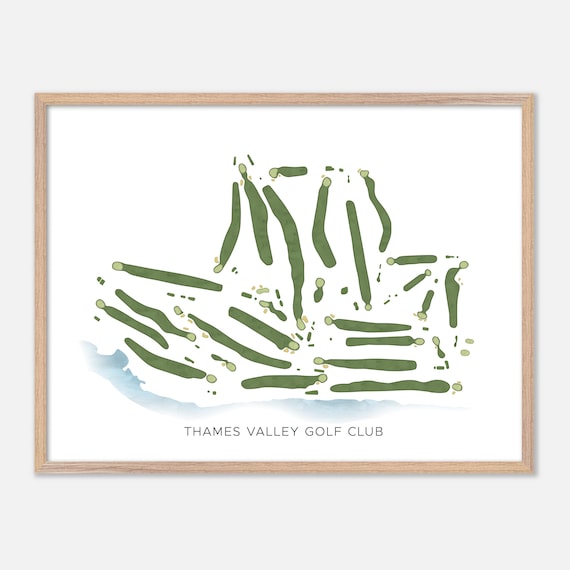 Thames Valley Golf Club London Canada Modern Watercolor Map Poster