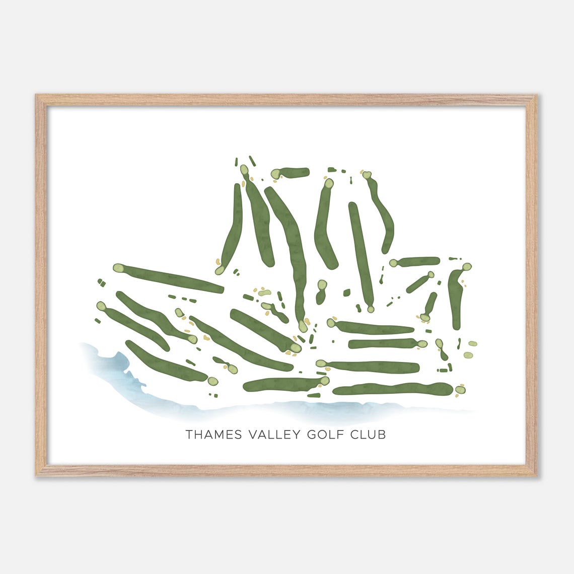 Thames Valley Golf Club London Canada Modern Watercolor Map Poster
