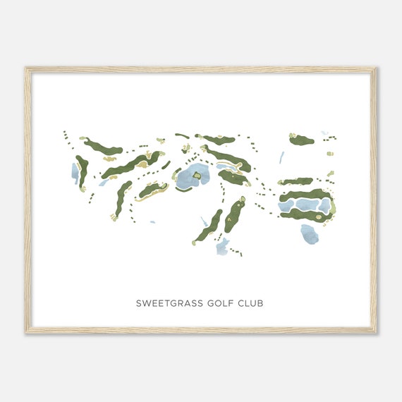 Sweetgrass Golf Club Michigan Modern Watercolor Map Print