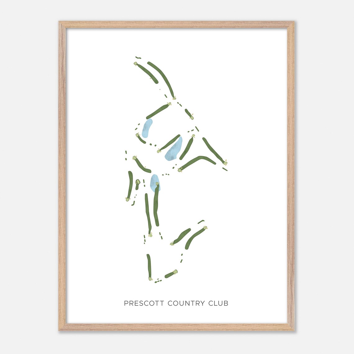 Prescott Country Club Dewey Arizona Modern Watercolor Map Poster - Image 2