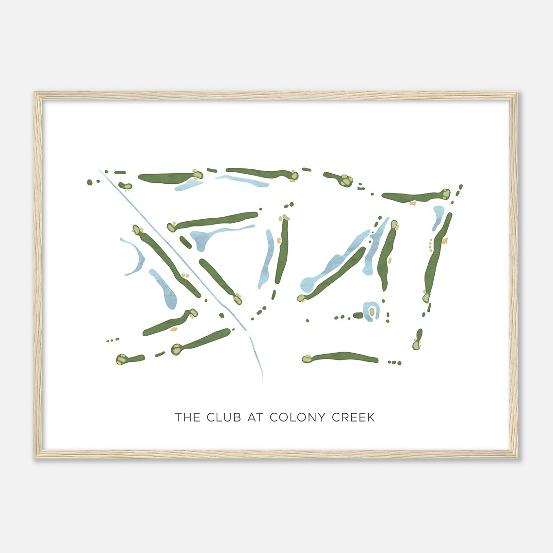 The Club At Colony Creek Texas Modern Watercolor Golf Course Map Poster - Image 2